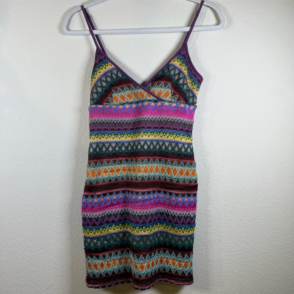 Urban Outfitters Knit Mini Dress Boho Tribal Pattern Coachella Coastal festival
